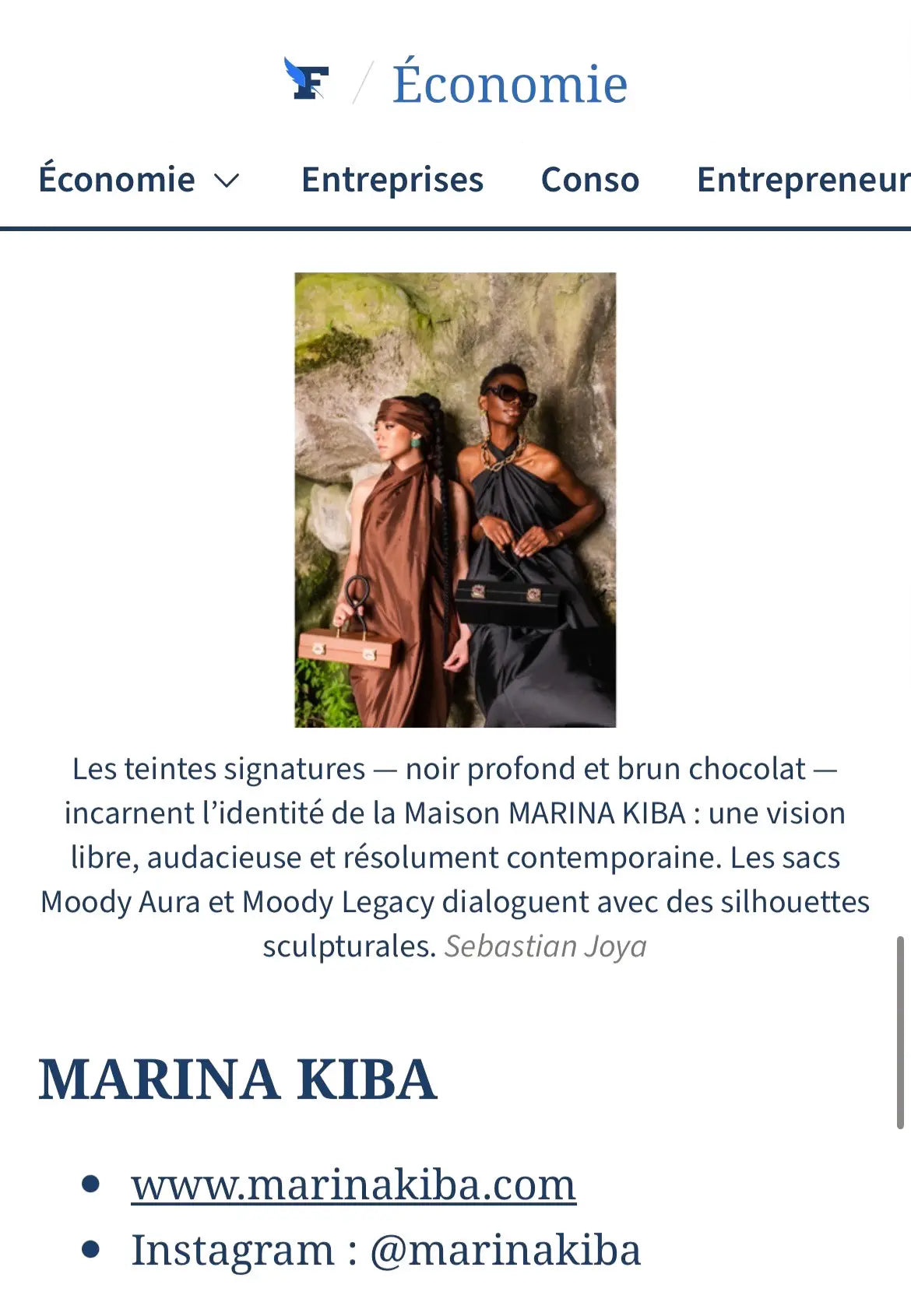 Article le figaro - Marina Kiba