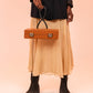 Sac à main de luxe femme en cuir caramel structuré – MARINA KIBA